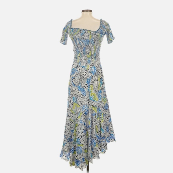 Poupette St. Barth Soledad Off Shoulder Dress Viscose Smocked Multicolor Small - Picture 2 of 5